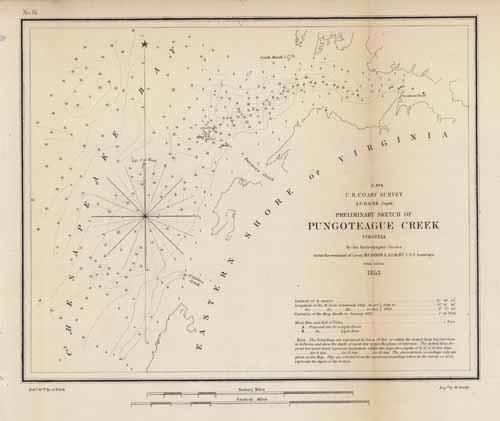 U.S. Coast Survey Preliminary Sketch of Pungoteague Creek Virginia