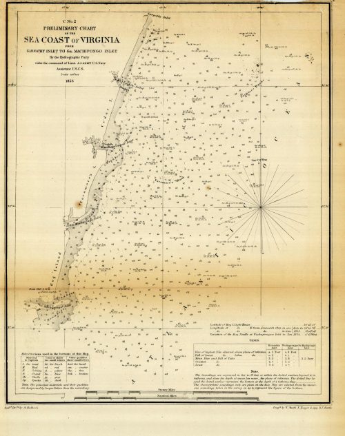 C No. 2 - Preliminary Chart of the Seacoast of Virginia From Gargathy Inlet to Gr. Machipongo Inlet - 1853