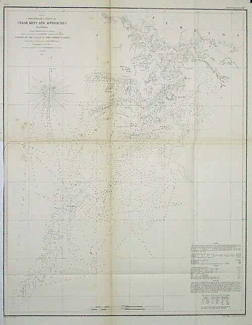 US Coast Survey Preliminary Chart of Cedar Keys and Approaches