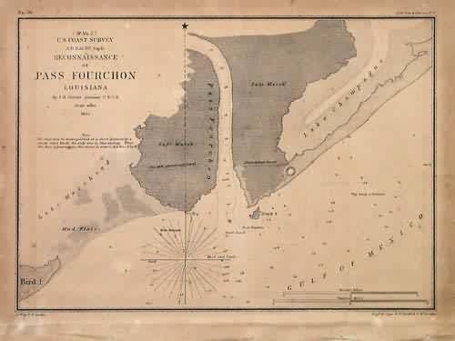 U.S. Coast Survey Reconnaissance of Pass Fourchon Louisiana