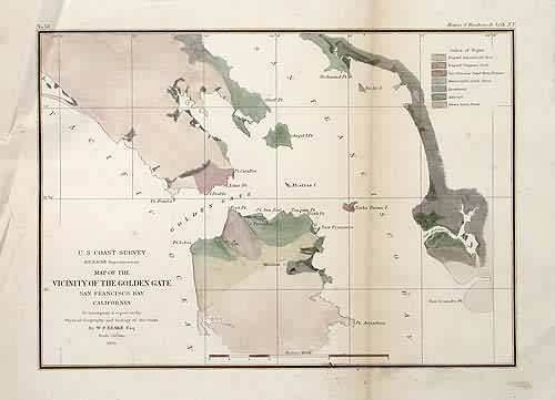 Map of the Vicinity of the Golden Gate San Francisco Bay California