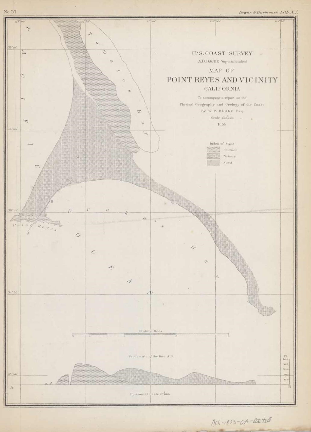 U.S. Coast Survey Map of Point Reyes and Vicinity California