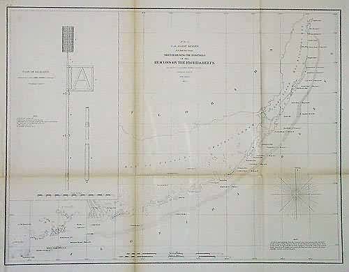 US Coast Survey Sketch Showing the Positions of the Beacons on the Florida Reefs