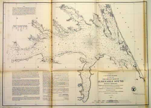 U.S. Coast Survey Preliminary Chart of Albemarle Sound North Carolina
