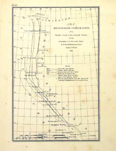 Approximate Cotidal Lines of the Pacific Coast of the United States From Investigations in the Coast Survey