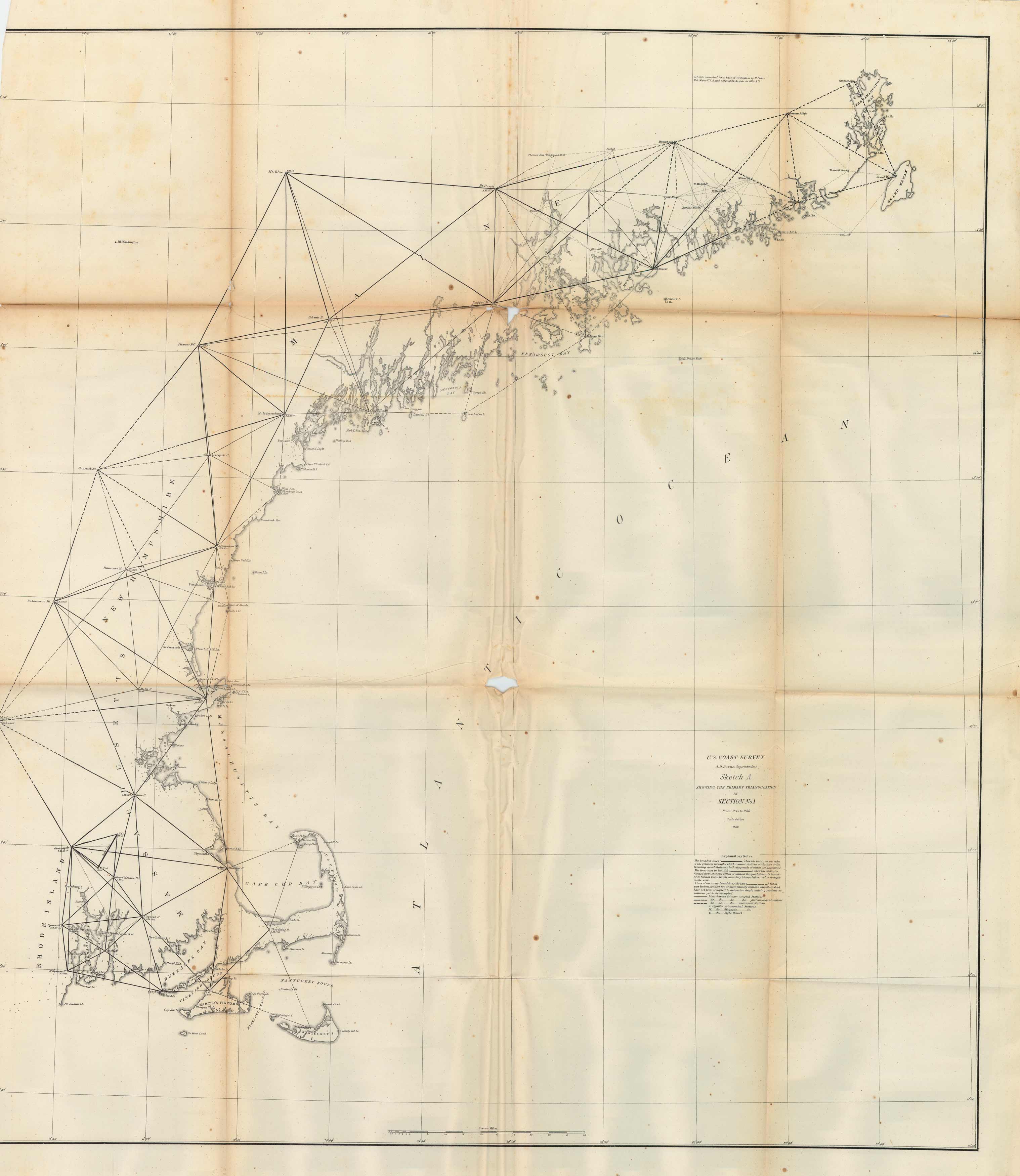 U.S. Coast Survey Sketch A Showing the Primary Triangulation in Section ...