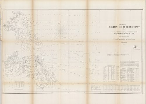 Preliminary Edition of the General Chart of the Coast No. 2 from Cape Ann and Jeffries Bank to Gay Head and Davis Bank'