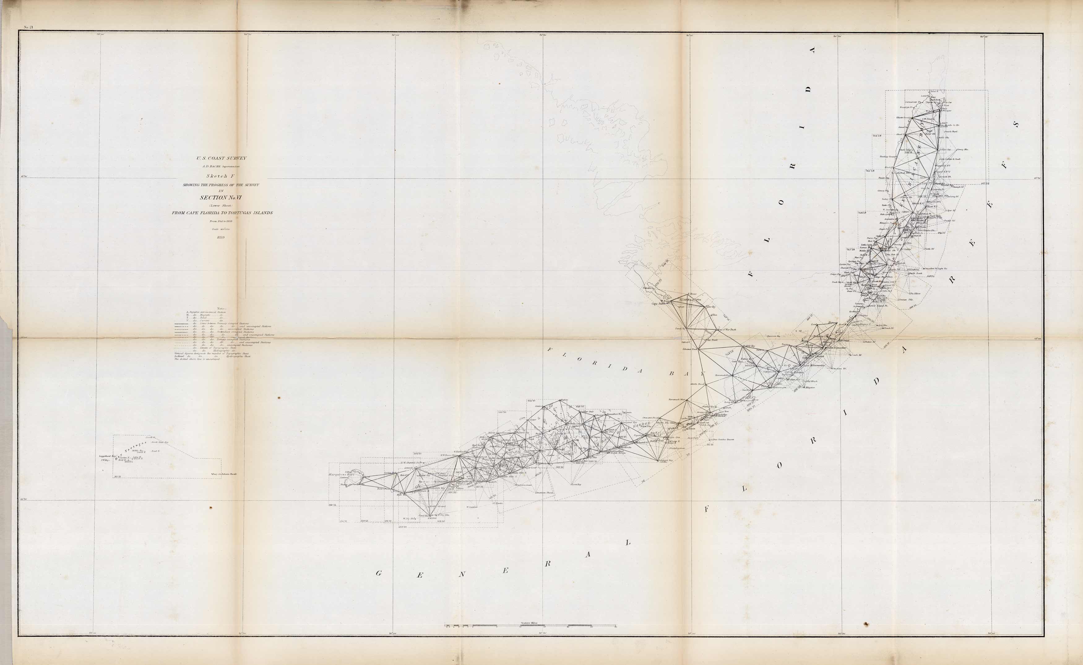 U.S. Coast Survey Showing the Progress of the Survey from Cape Florida to Tortugas Islands U.S. Coast Survey Showing the Progress of the Survey from Cape Florida to Tortugas Islands