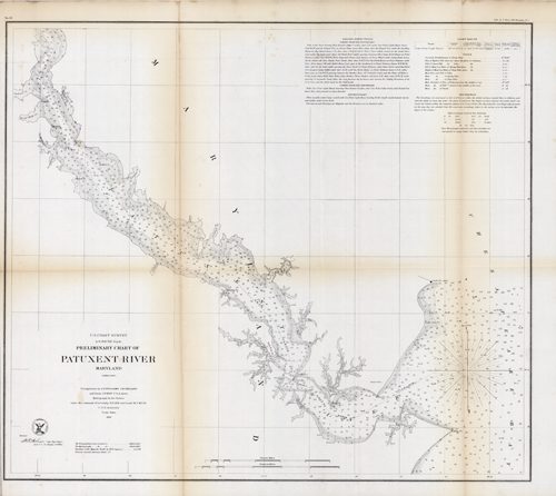 U.S. Coast Survey Preliminary Chart of Patuxent River Maryland