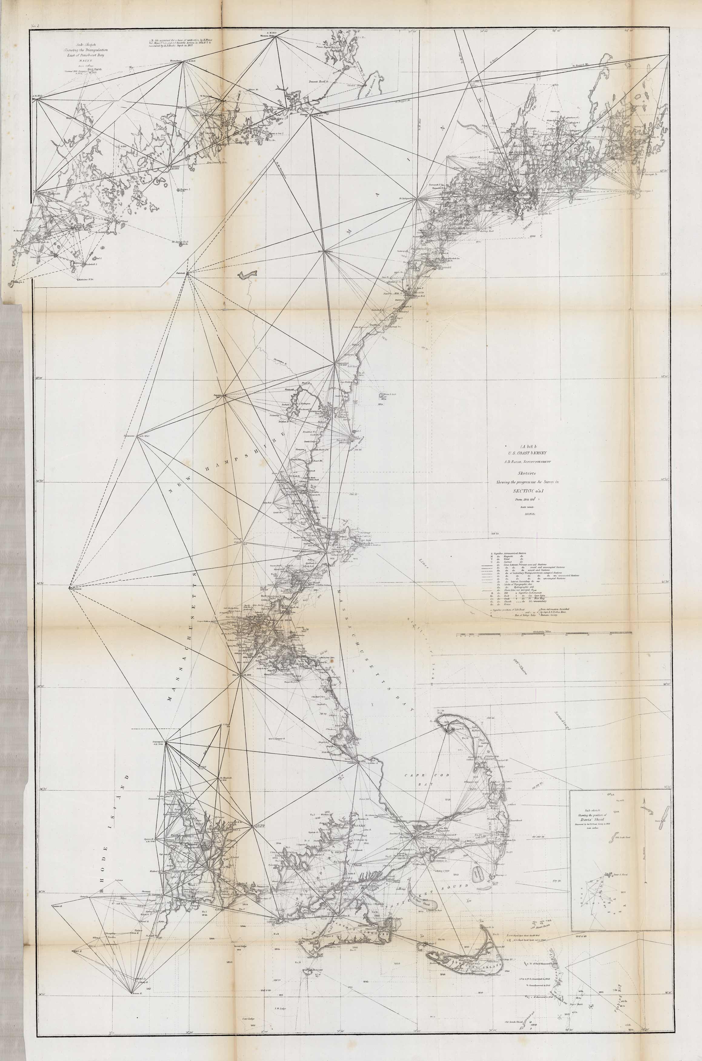 U.S. Coast Survey Sketch A Showing the Progress of the Survey in Section No. 1