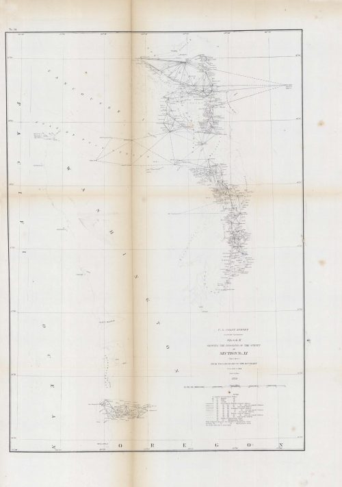 U.S. Coast Survey Sketch K Showing the Progress of the Survey in Section No. XI From Tillamook Bay to the Boundary