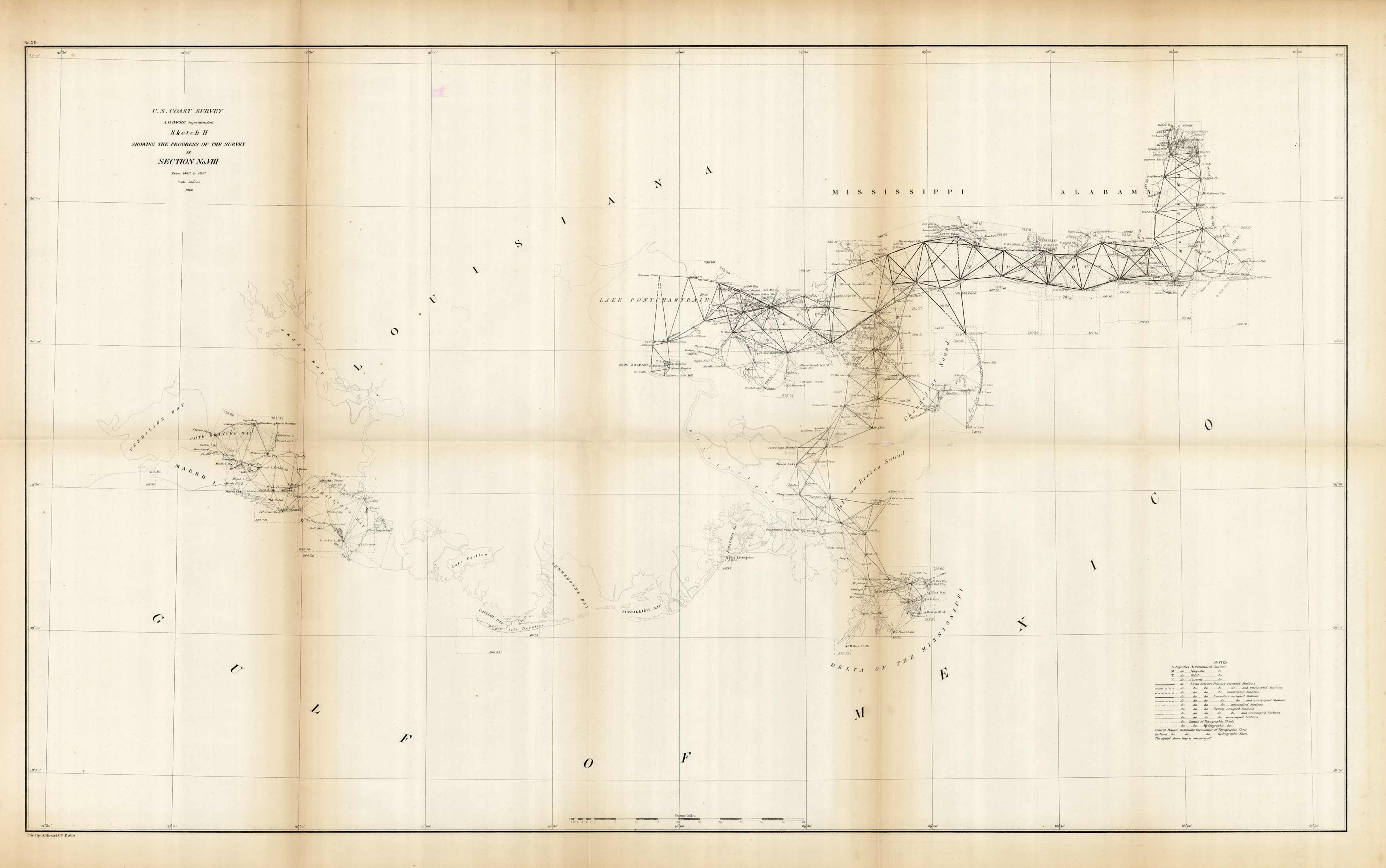 Sketch H Showing the Progress of the Survey in Section No. VIII