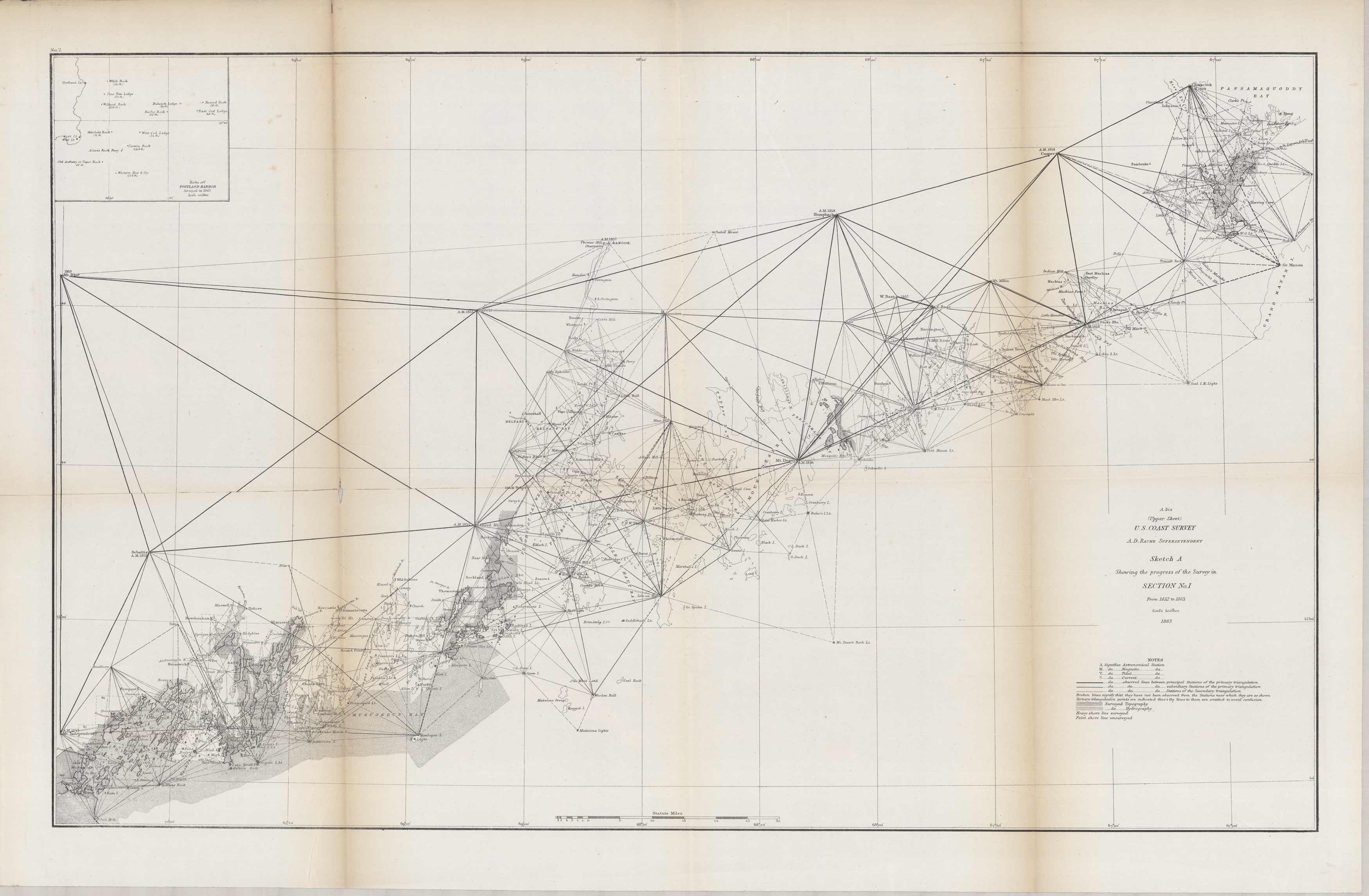 U.S. Coast Survey Sketch A Showing the Progress of the Survey in Section No. 1