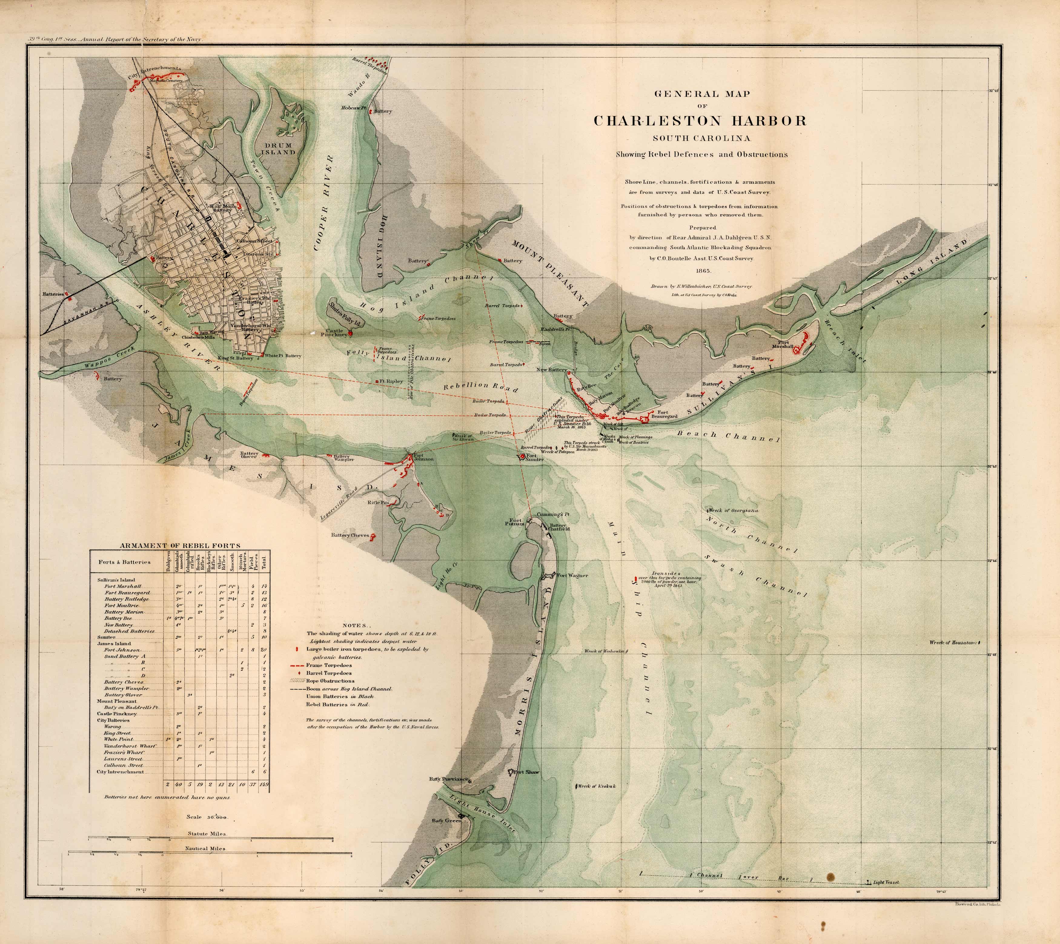General Map of Charleston Harbor General Map of Charleston Harbor