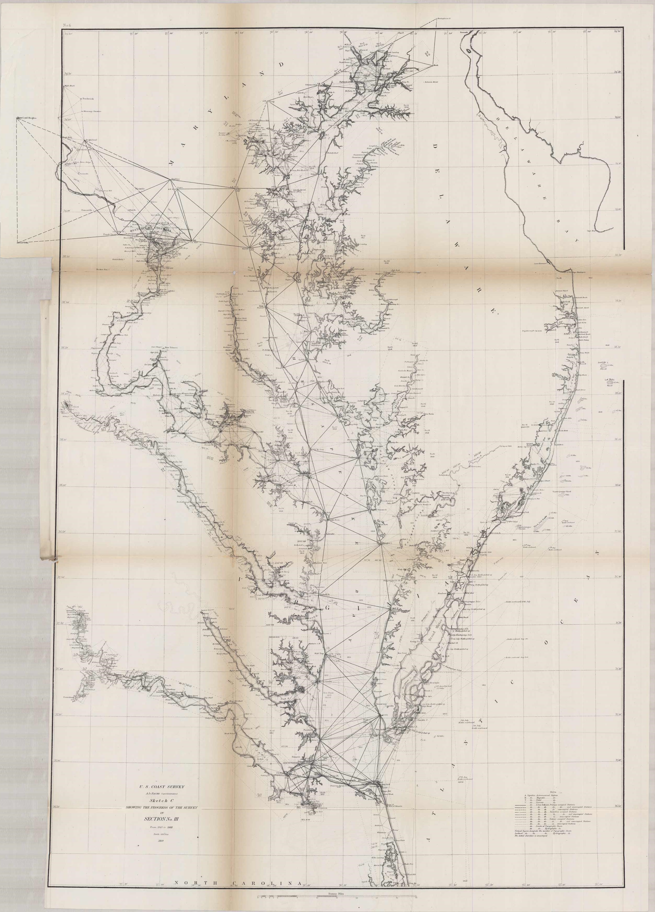Sketch C Showing the Progress of the Survey in Section No. III - From 1843 to 1868