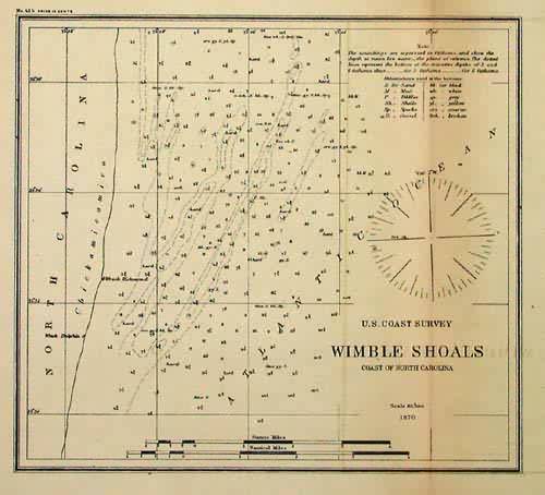 U.S. Coast Survey Wimble Shoals Coast of North Carolina