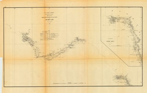 Sketch G - Showing the Progress of the Survey in Section No. VII - From 1849 to 1870 / Sub Sketch of Cedar Keys