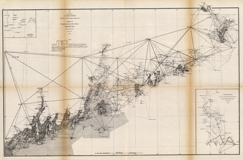 Sketch A - Showing the Progess of the Survey in Section No. 1 - From 1852 to 1871