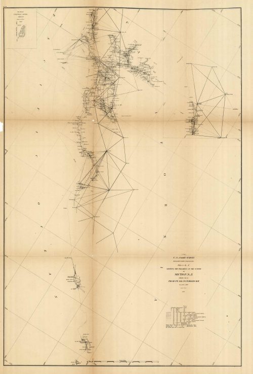 Sketch J Showing the Progress of the Survey in Section No. X - Middle Sheet - From Pt. Sal to Tomales Bay - 1873