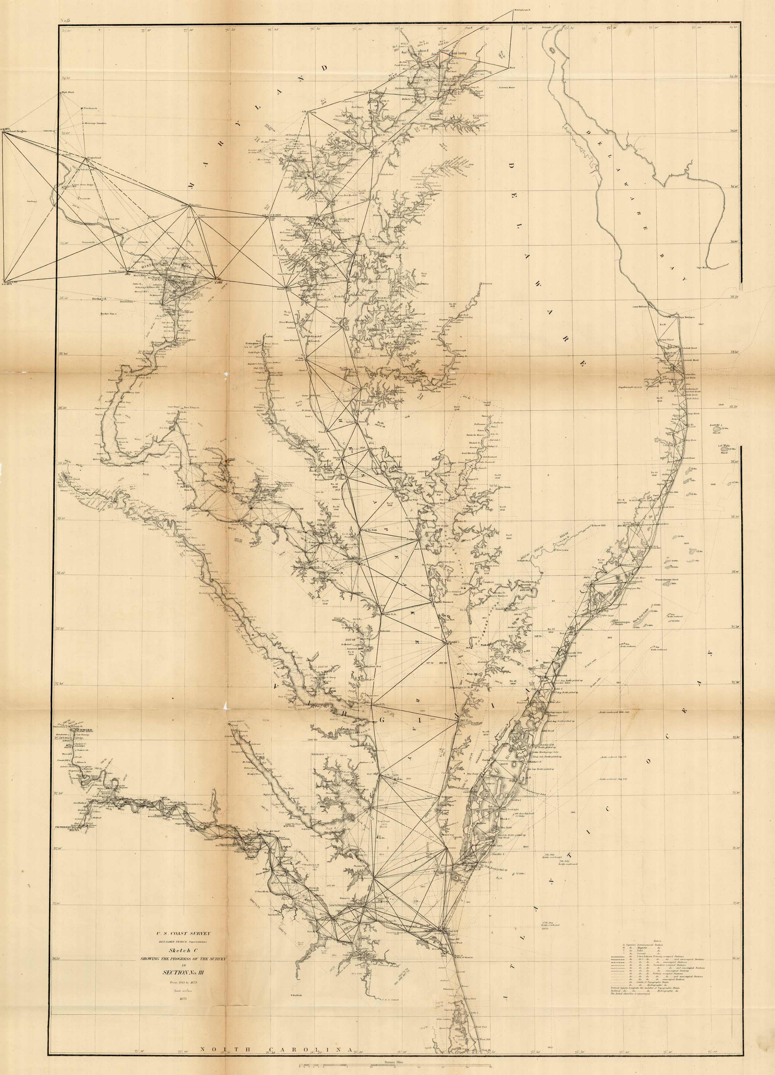Sketch C Showing the Progress of the Survey in Section No. III - 1873