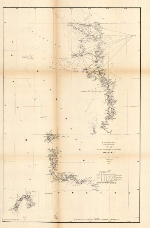 Sketch No. XI - Upper Sheet - From Tillamook Bay to the Boundary - From 1857 to 1873