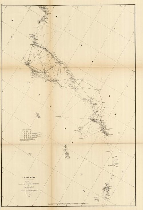 Sketch J Showing the Progress of the Survey in Section No. X - Lower Sheet - From San Diego to Pt. Sal - 1875