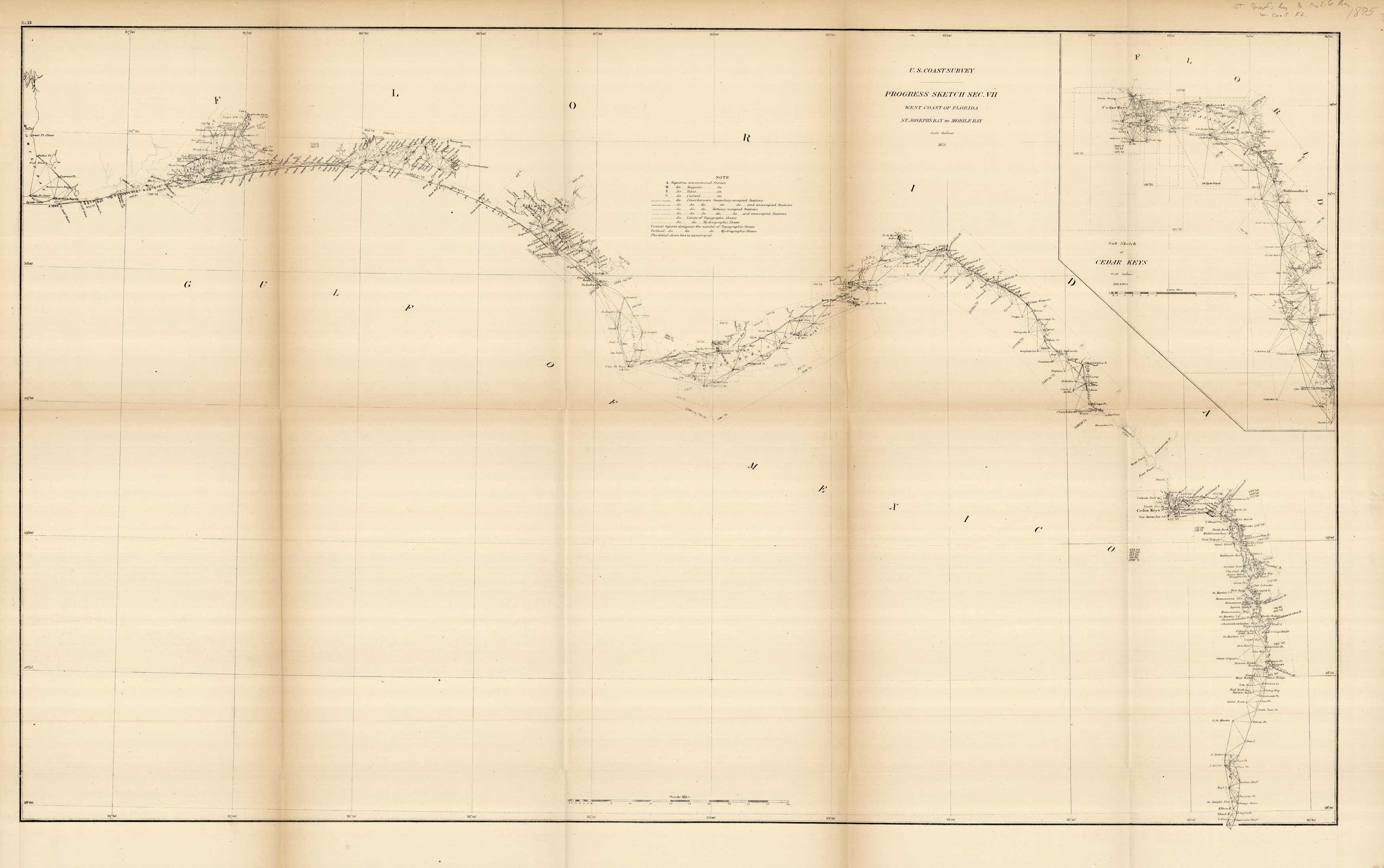 U.S. Coast Survey Progress Sketch Sec. VII West Coast of Florida St. Josephs Bay to Mobile Bay'