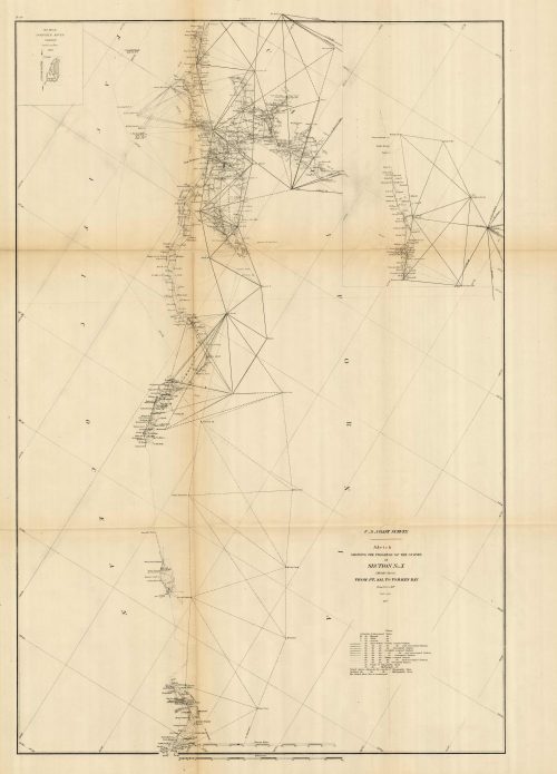 Sketch Showing the Progress of the Survey in Section No. X - Middle Sheet - From Pt. Sal to Tomales Bay - 1877