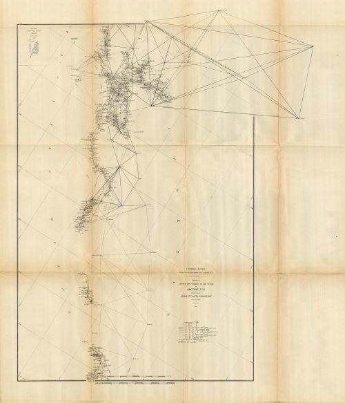 Sketch Showing the Progress of the Survey in Section No. X - Middle Sheet - From Pt. Sal to Tomales Bay - 1879