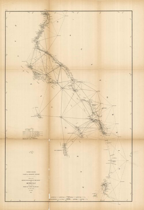 Sketch Showing the Progress of the Survey in Section No. X - Lower Sheet - From San Diego to Pt. Sal - 1879