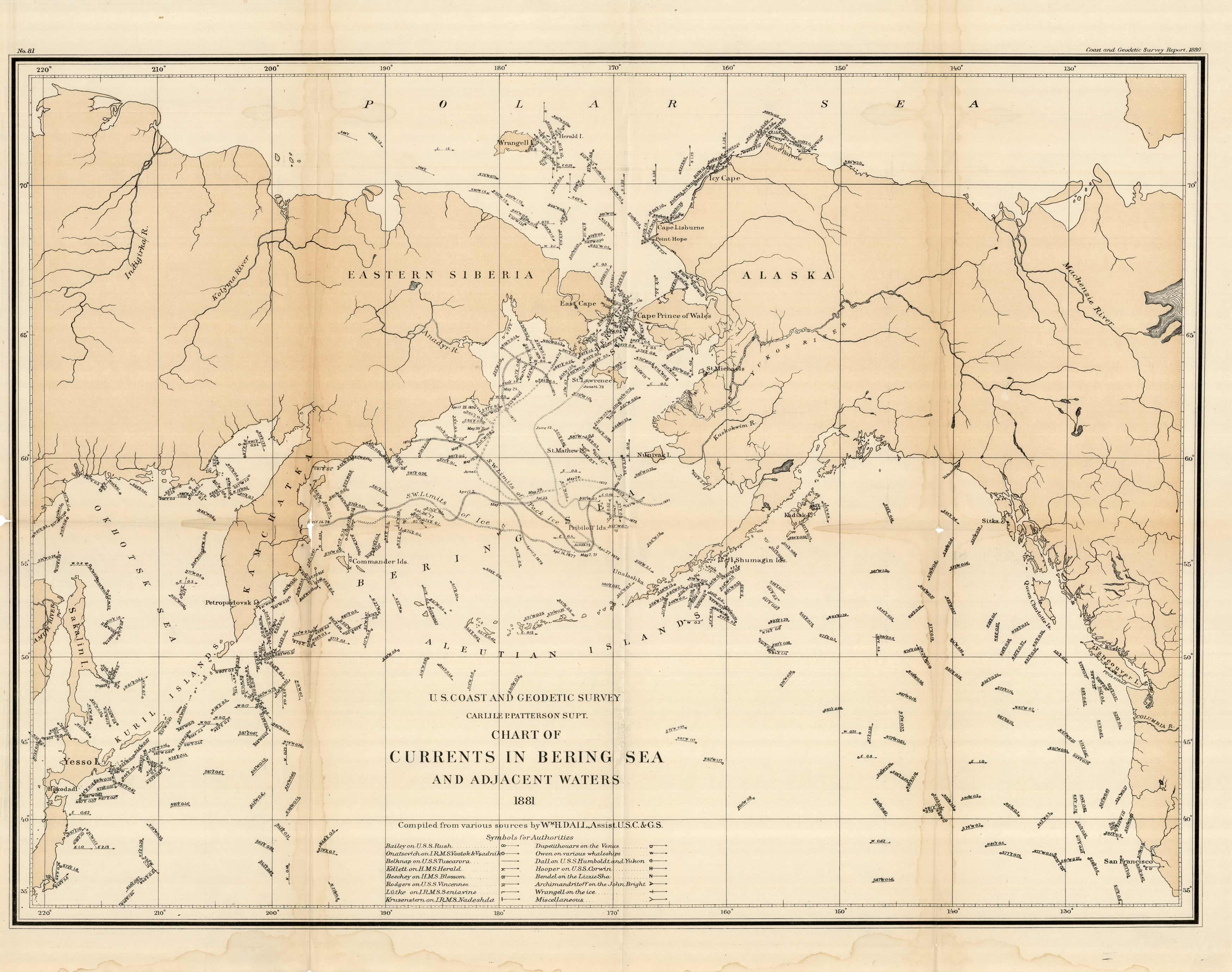 Chart of Currents in Bering Sea and Adjacent Waters