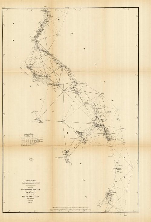 Sketch Showing the Progress of the Survey in Section No. X - Lower Sheet - From San Diego to Pt. Sal - 1881