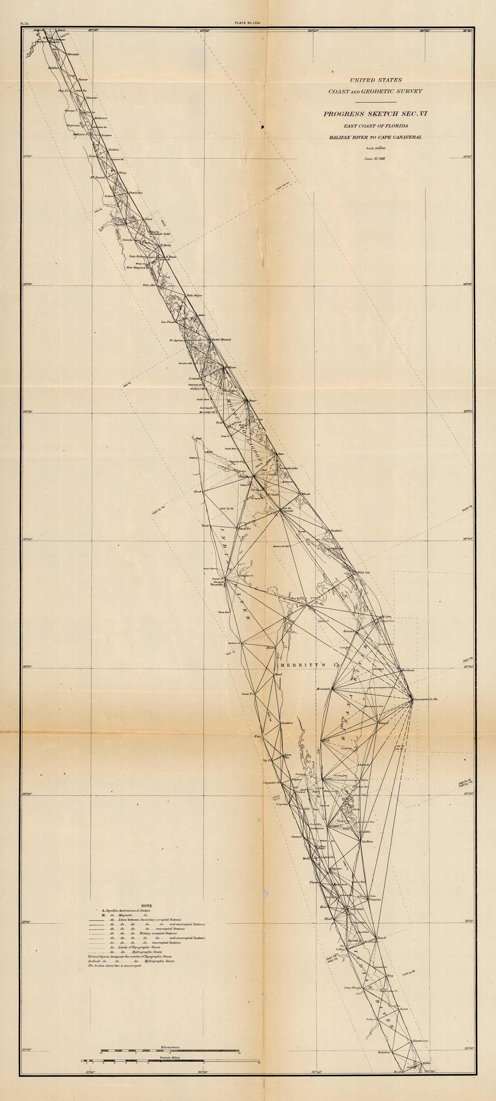 United States Coast and Geodetic Survey Progress Sketch Sec. VI East Coast of Florida Halifax River to Cape Canaveral