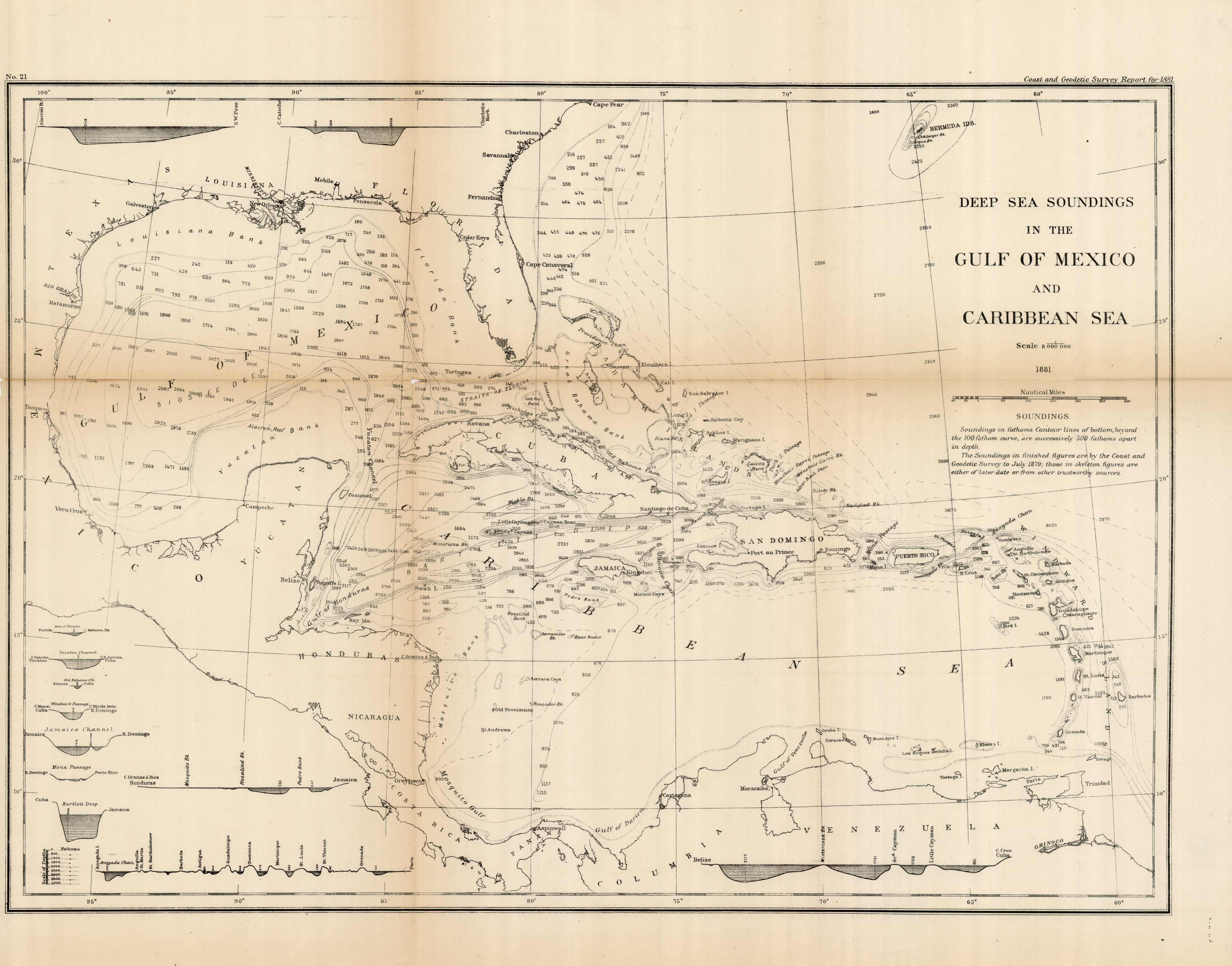 Deep Sea Soundings in the Gulf of Mexico and Caribbean Sea