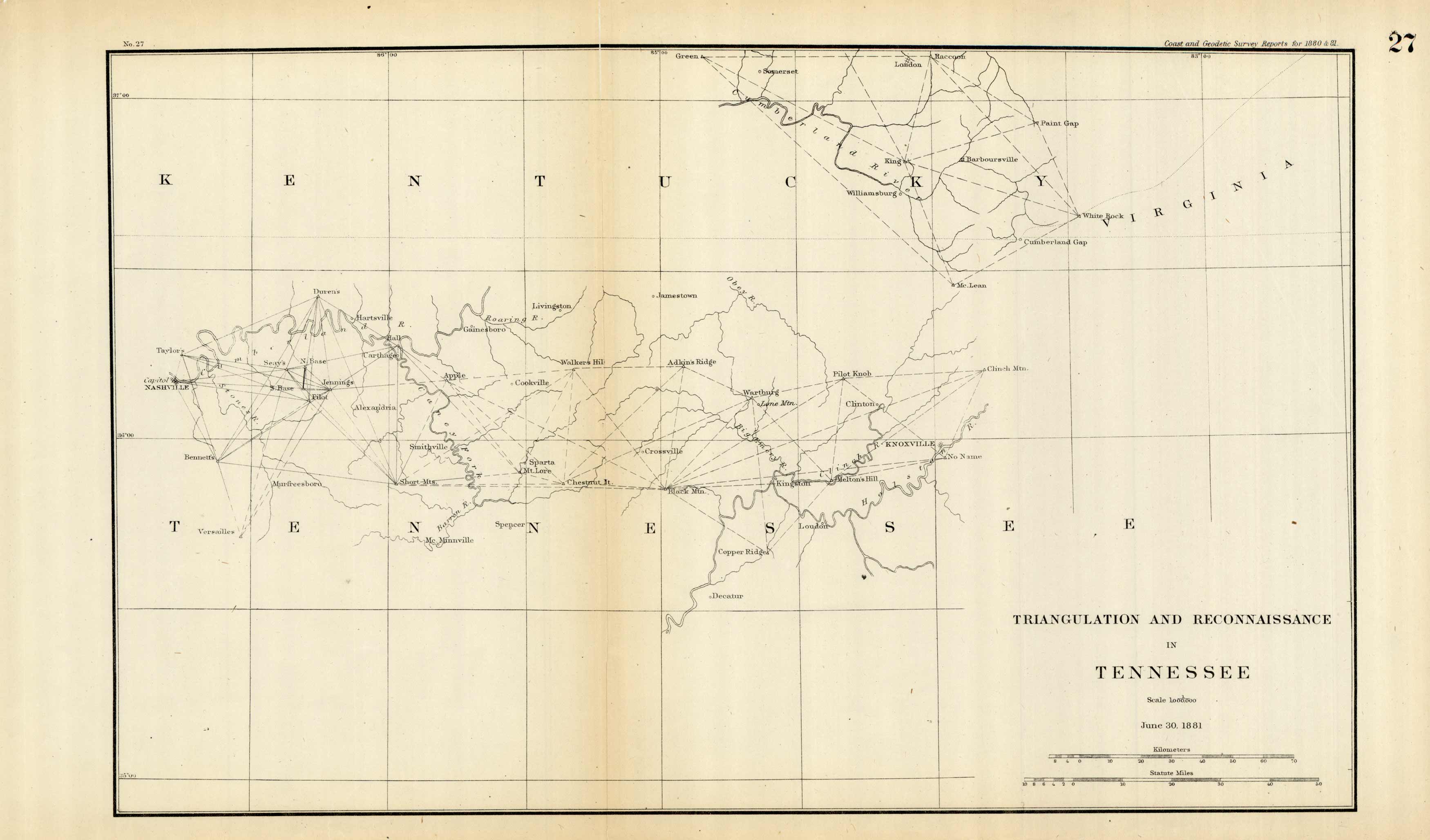 Triangulation and Reconnaissance in Tennessee - 1881 - Art Source ...