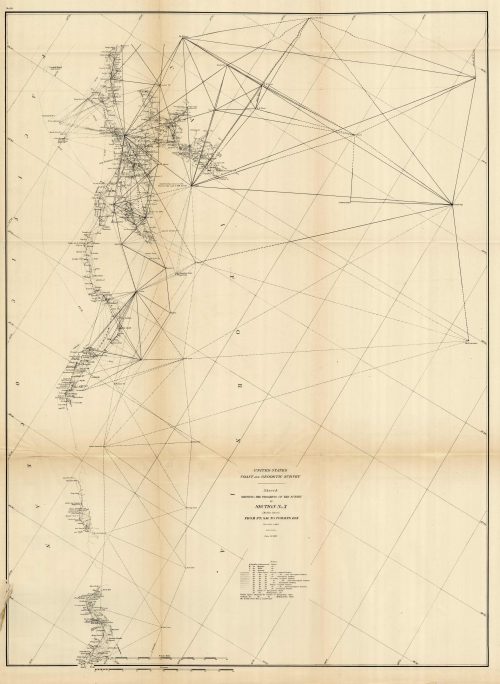 Sketch Showing the Progress of the Survey in Section No. X - Middle Sheet - From Pt. Sal to Tomales Bay - 1883