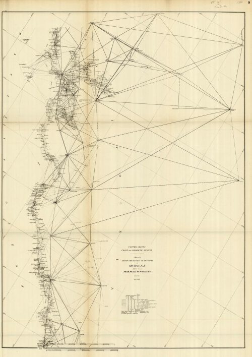 Sketch Showing the Progress of the Survey in Section No. X - Middle Sheet - From Pt. Sal to Tomales Bay - 1886