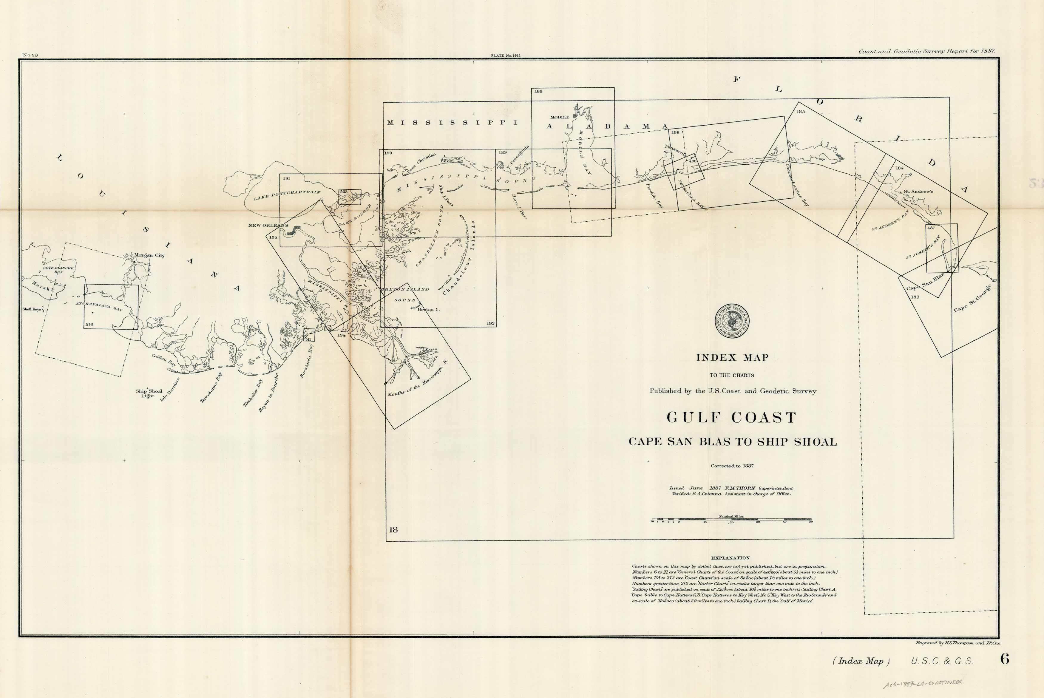 Index Map to the Charts - Gulf Coast
