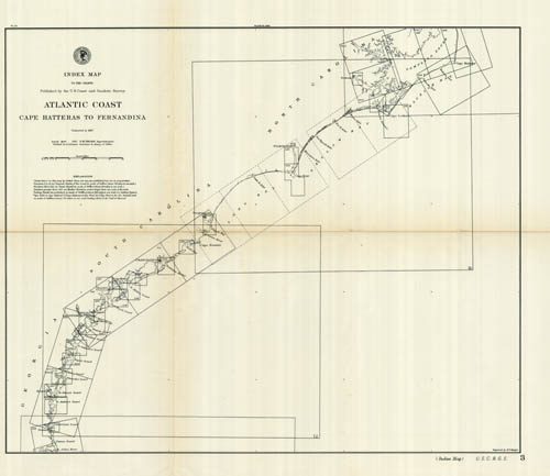 Index Map - Atlantic Coast - Cape Hatteras to Fernandina