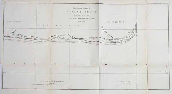 Map Showing Changes in Cotamy Beach Marthas Vineyard ' - Art Source ...