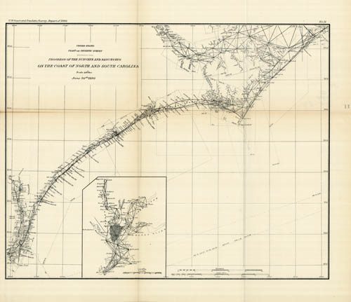 Progress of the Surveys and Resurveys on the Coast of North and South Carolina - 1890