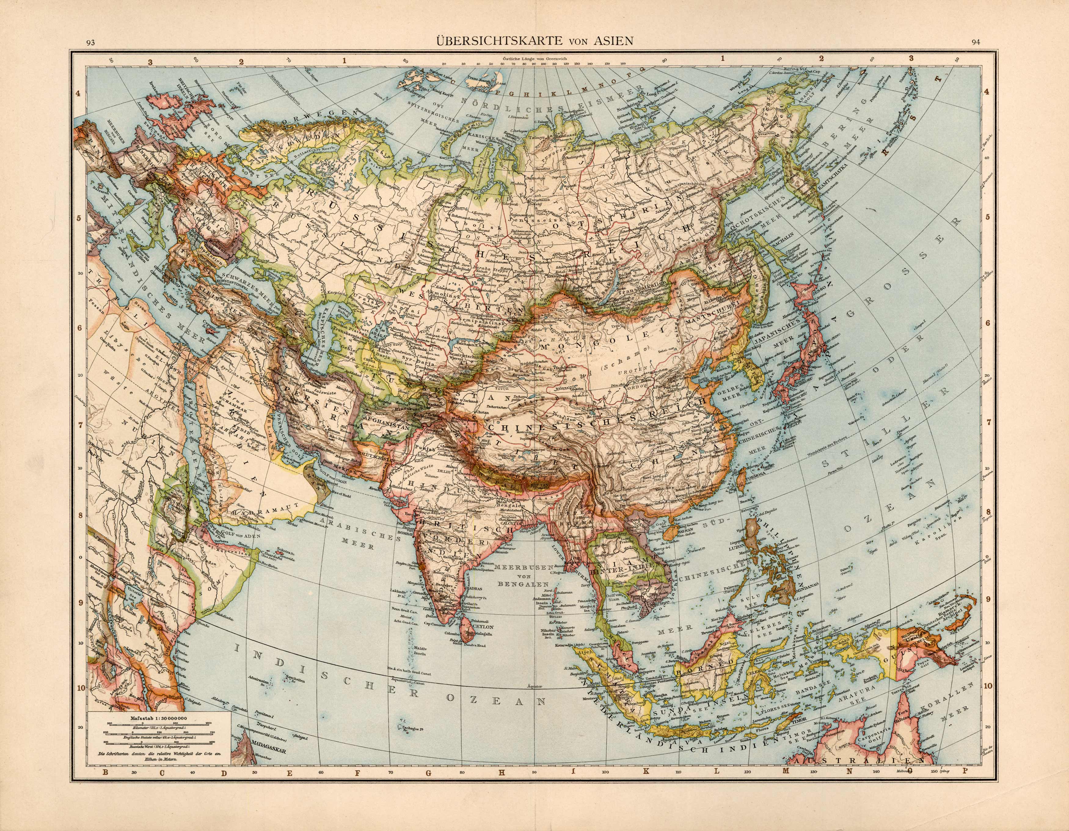 Uebersichtskarte Asien Asia