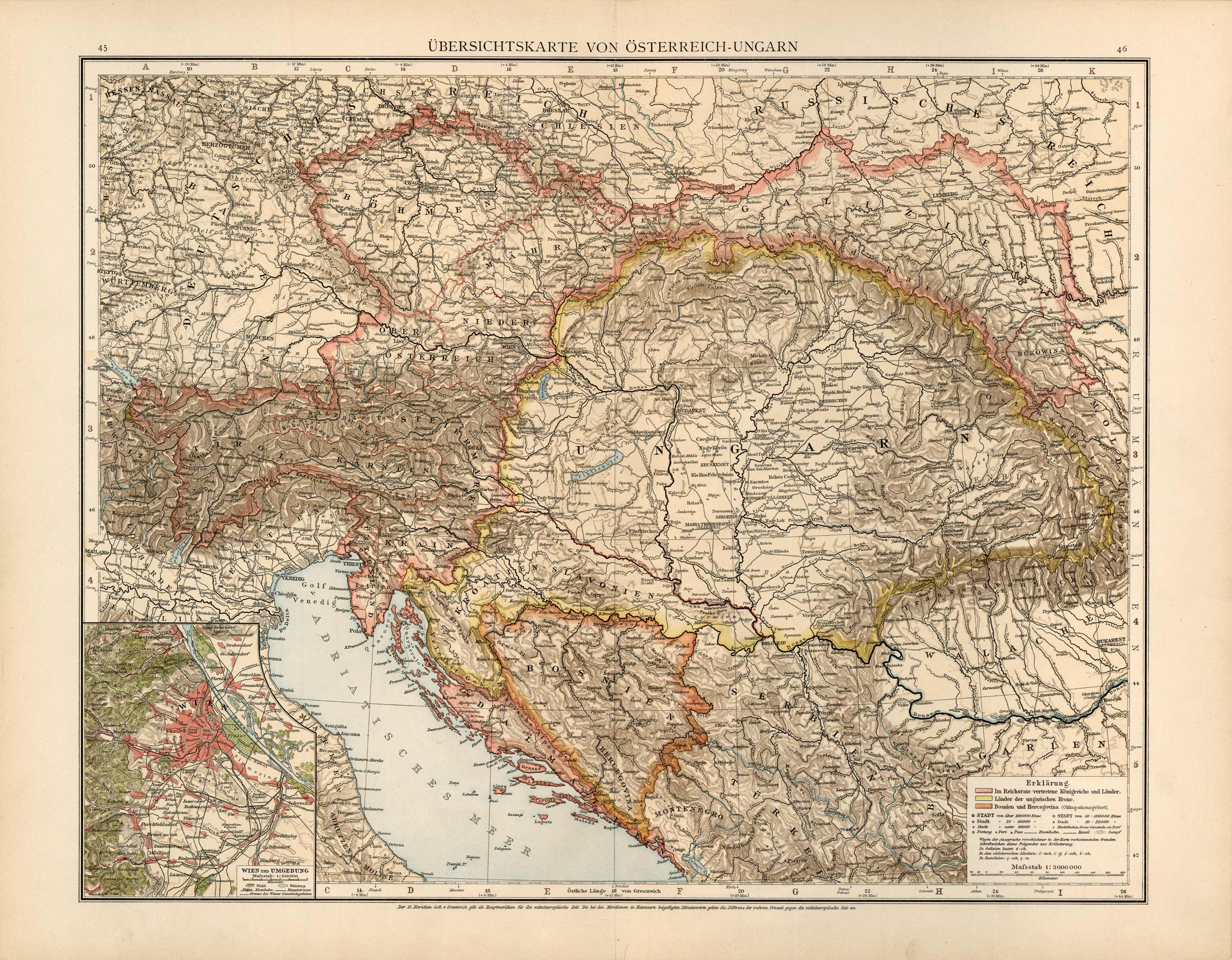 Uebersichtskarte von Oesterreich-Ungarn (General map of Austria Hungary) - Art Source International