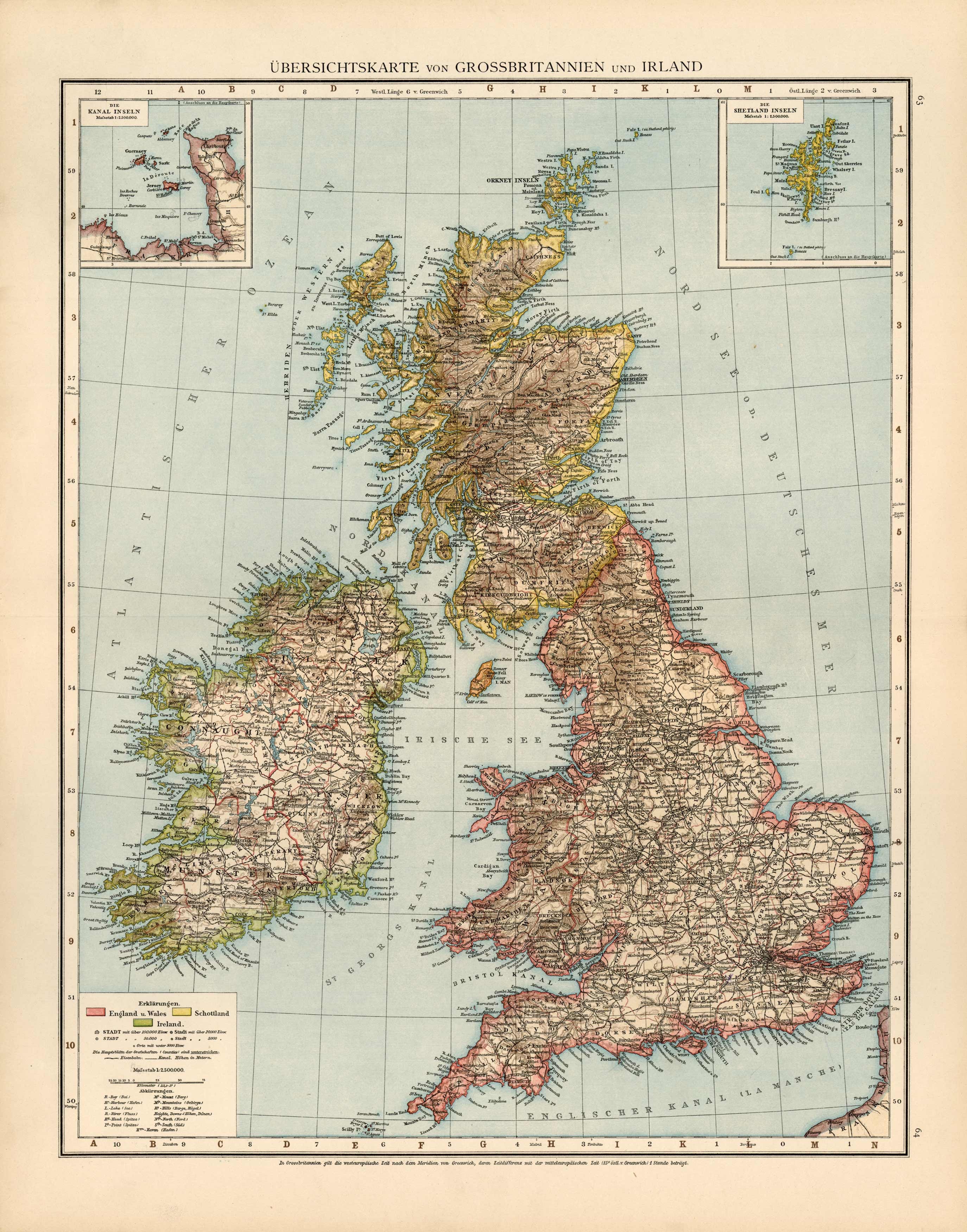 Uebersichtskarte von Grossbritannien und Irland (General map of Great Britain and Ireland) Uebersichtskarte von Grossbritannien und Irland (General map of Great Britain and Ireland)