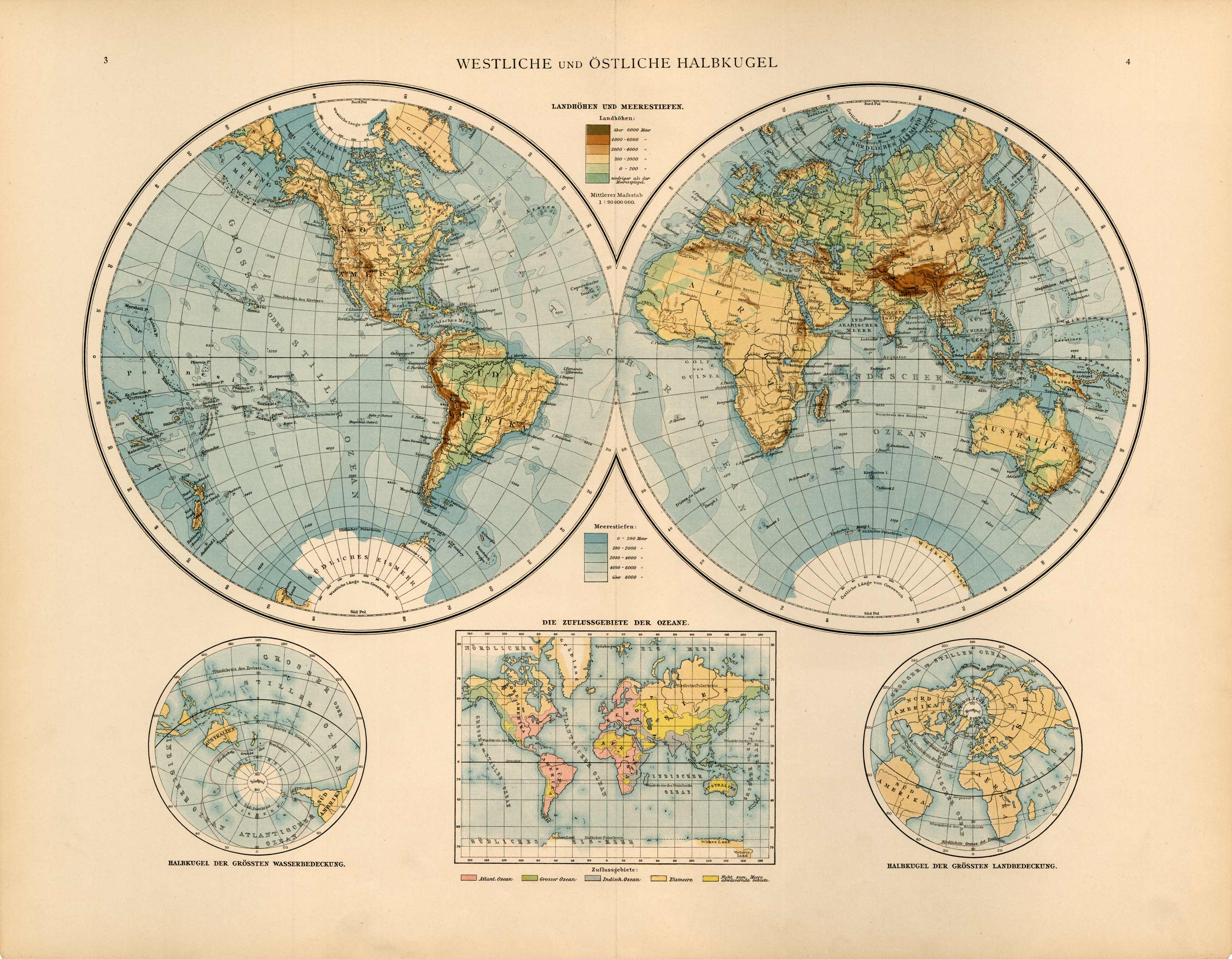 Westliche und Oestliche Halbkugel (Western and Eastern Hemispheres)
