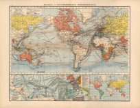 Kolonial und Weltverkehrskarte / Meeresstroemungen (Colonial and International Traffic Map / Ocean Currents)