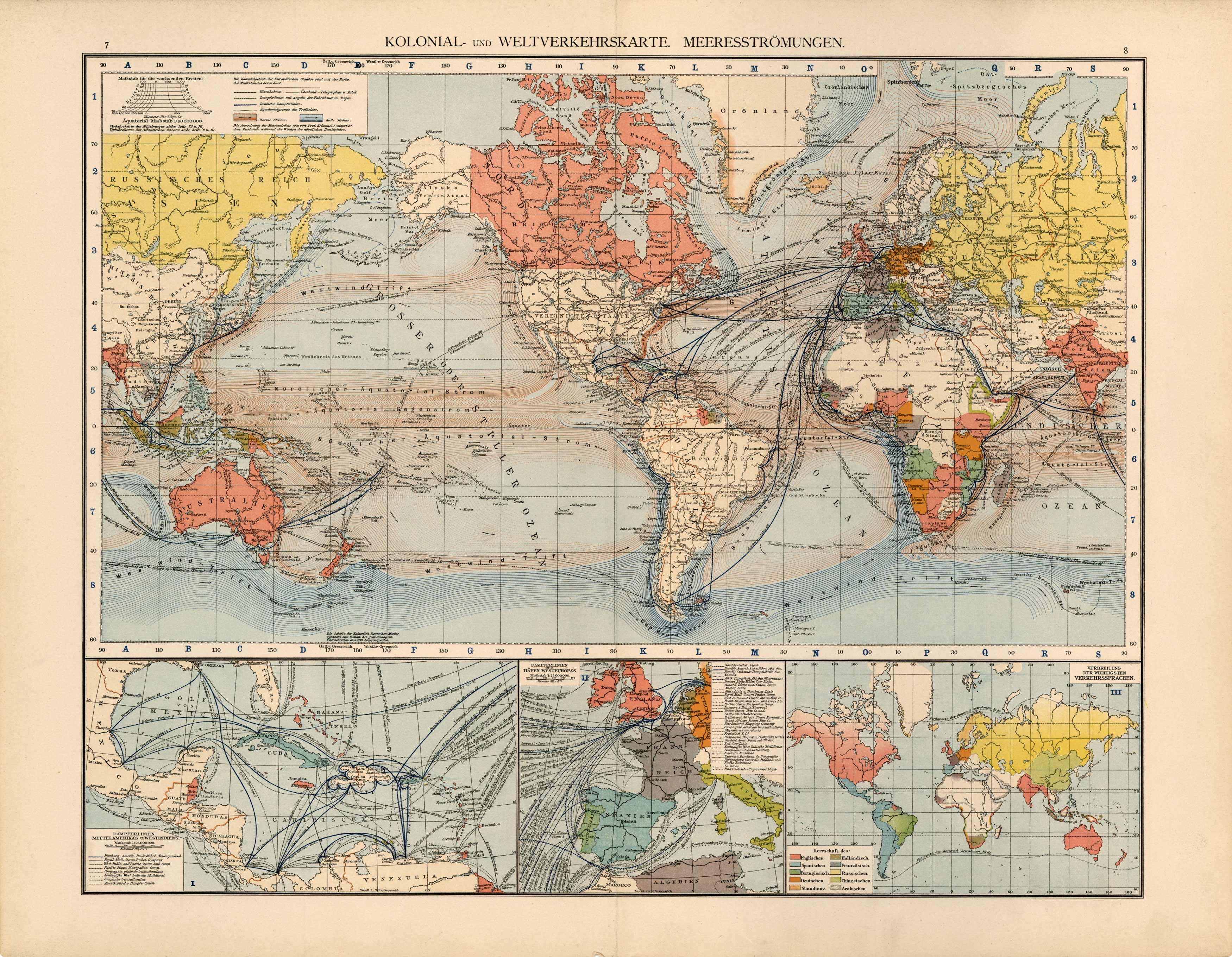 Kolonial und Weltverkehrskarte / Meeresstroemungen (Colonial and ...