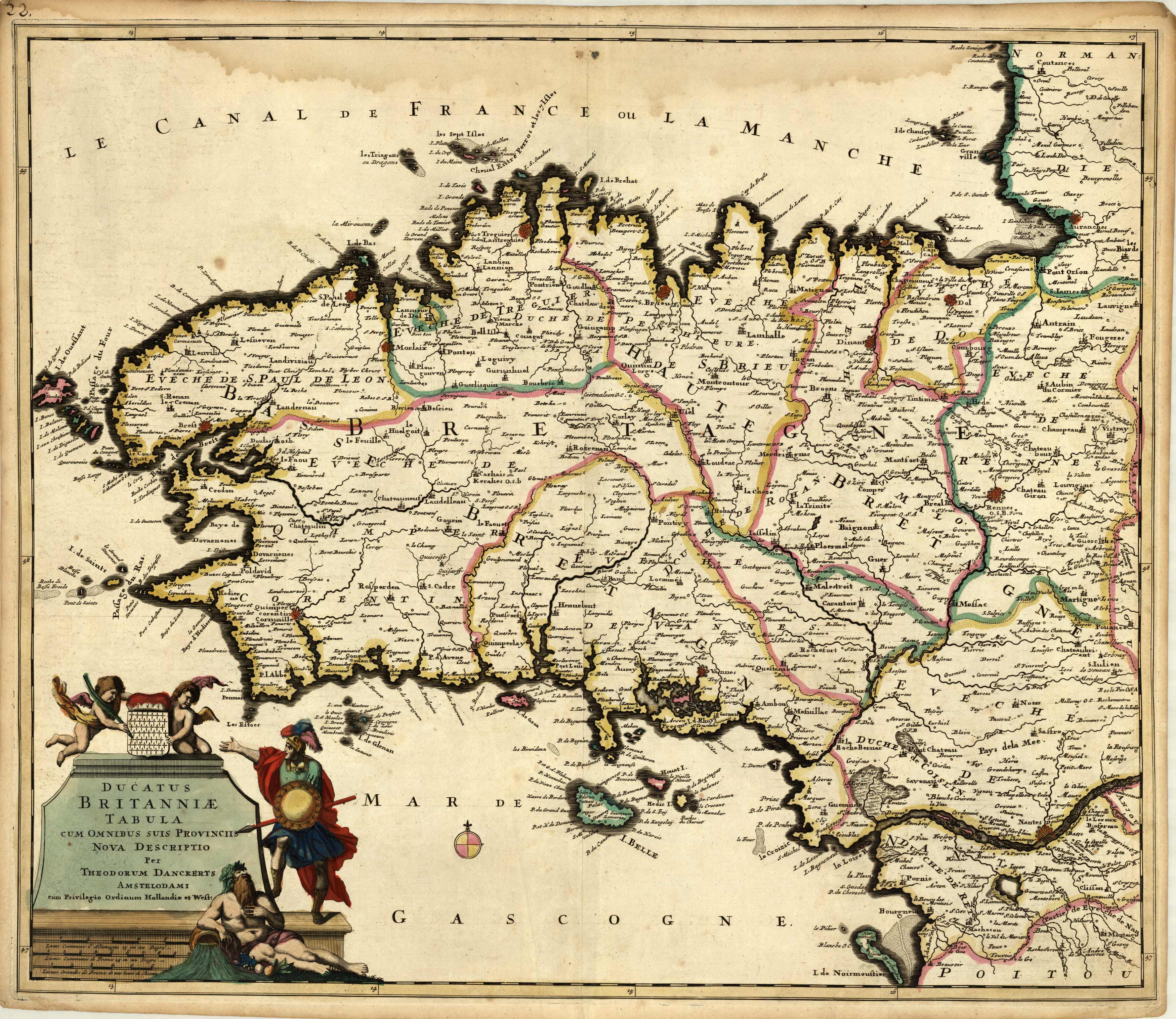 Ducatus Britanniae Tabula cum Omnibus suis Provinciis Nova Descriptio... [Brittany