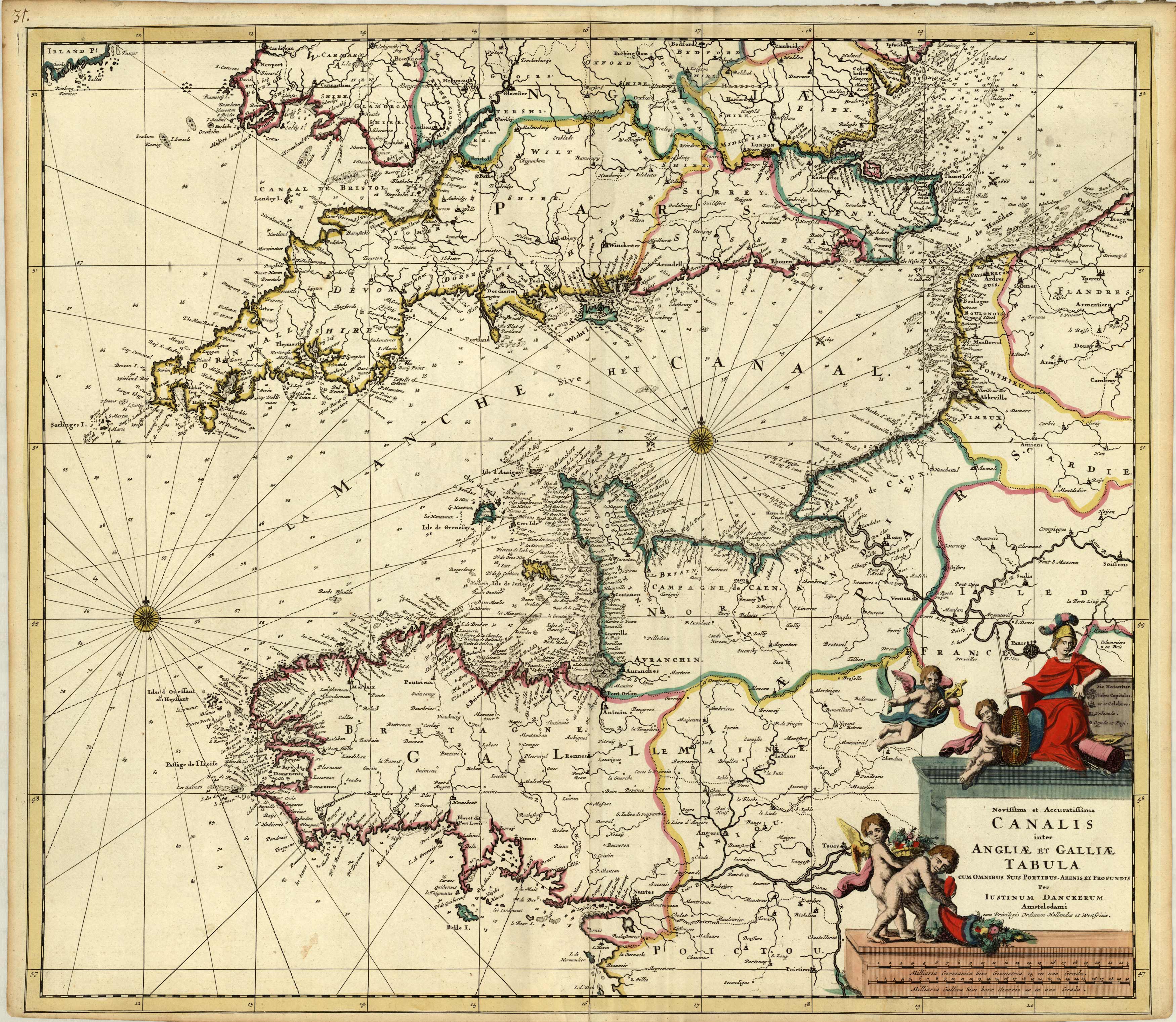 Novissima et Accuratissima Canalis inter Angliae et Galliae Tabula ... [English Channel]