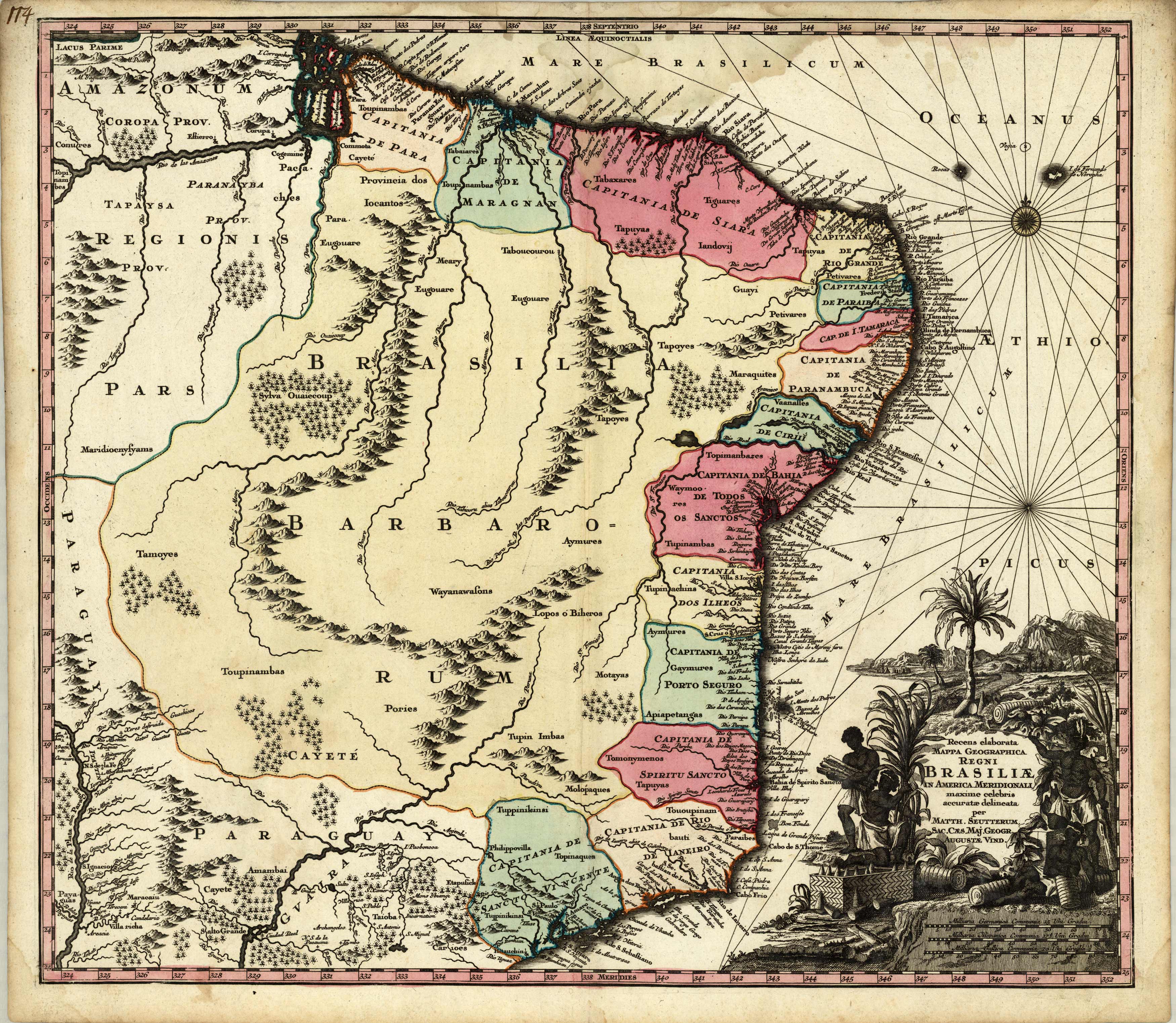 Recens Elaborata Mappa Geographica Regni Brasiliae ï¿½ [Brazil]